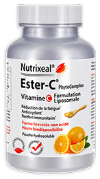 Ester-C liposomale Nutrixeal en poudre, vitamine C non acide et hautement assimilable.
