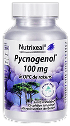 Pycnogenol 100 mg Nutrixeal est un extrait de pins des landes renforcé avec des OPC de raisins.